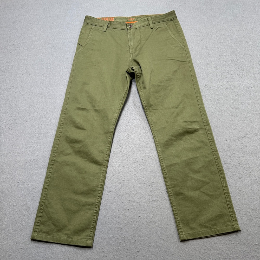 Dockers Chino Pants Men's 32x34 Olive Green Straight Leg Cotton Utility Outdoor